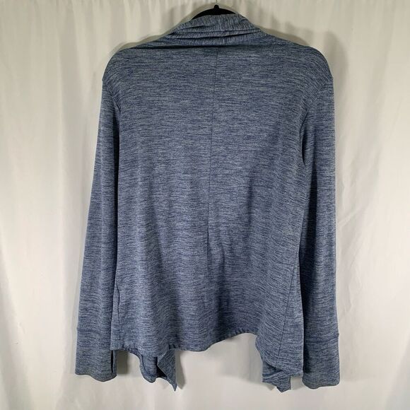 Nike Cardigan Women's Small Blue Heathered Open Front Dri-Fit Long Sleeve - Picture 6 of 8